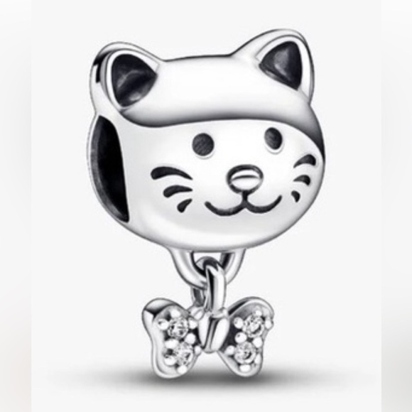 Pandora Jewelry - Pandora “pet cat and bow charm” sterling Silver